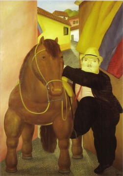 Fernando Botero œuvres - L’homme et le cheval Fernando Botero